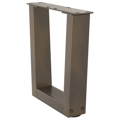 Gambe per Tavolo Pranzo a V 2pz Naturale 40x(30-31,3)cm Acciaio - homemem39