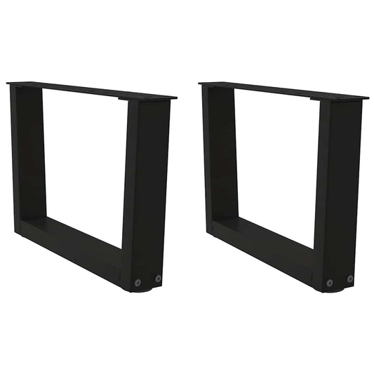 Gambe per Tavolo da Pranzo a V 2 pz Nero 50x(30-31,3)cm Acciaio - homemem39