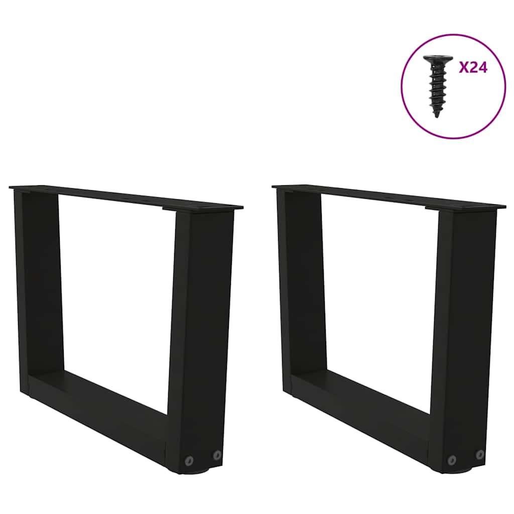 Gambe per Tavolo da Pranzo a V 2 pz Nero 50x(30-31,3)cm Acciaio - homemem39