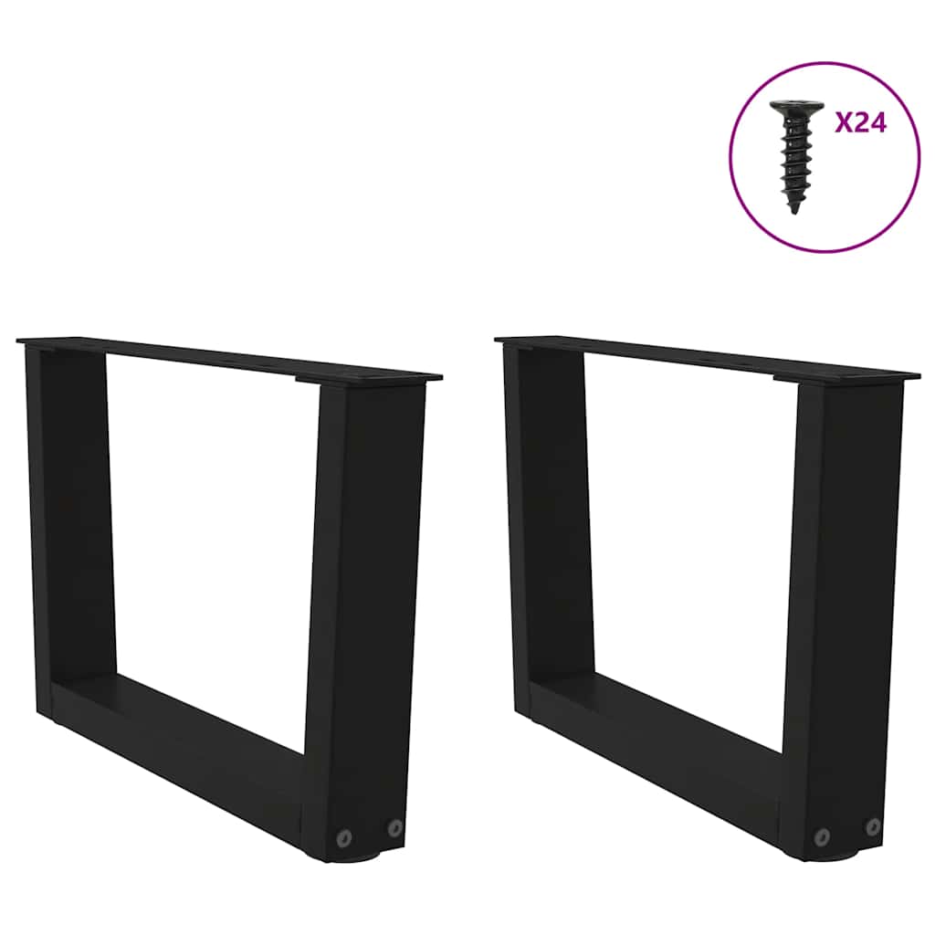 Gambe per Tavolino da Caffè forma V 2 pz Nere 50x(30-31,3) cm