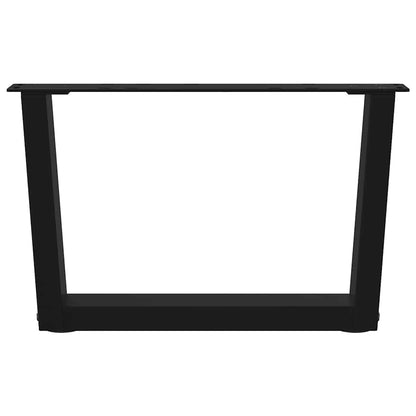 Gambe per Tavolo da Pranzo a V 2 pz Nero 50x(30-31,3)cm Acciaio - homemem39
