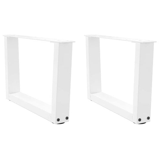 Gambe per Tavolo Pranzo a V 2 pz Bianco 50x(30-31,3)cm Acciaio - homemem39