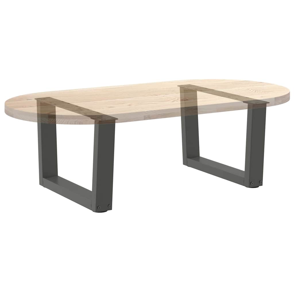 Gambe Tavolino da Caffè forma V 2 pz Antracite 50x(30-31,3) cm