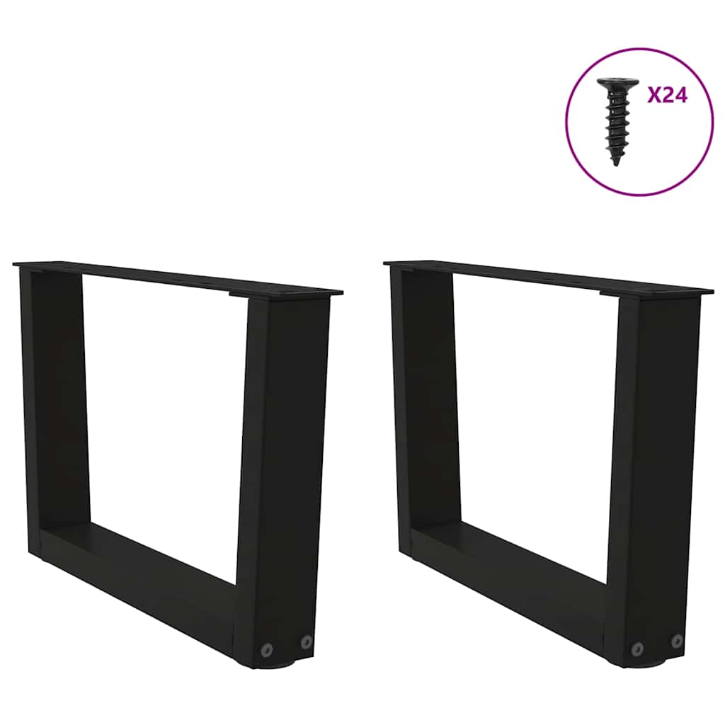 Gambe per Tavolino da Caffè forma V 2 pz Nere 60x(30-31,3) cm
