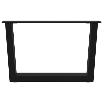 Gambe per Tavolino da Caffè forma V 2 pz Nere 60x(30-31,3) cm