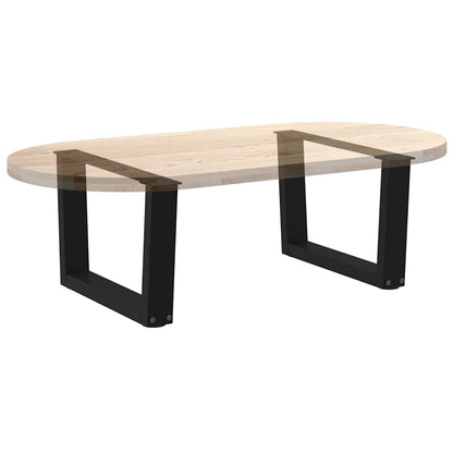 Gambe per Tavolino da Caffè forma V 2 pz Nere 60x(30-31,3) cm