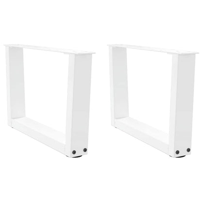 Gambe per Tavolo Pranzo a V 2 pz Bianco 60x(30-31,3)cm Acciaio - homemem39