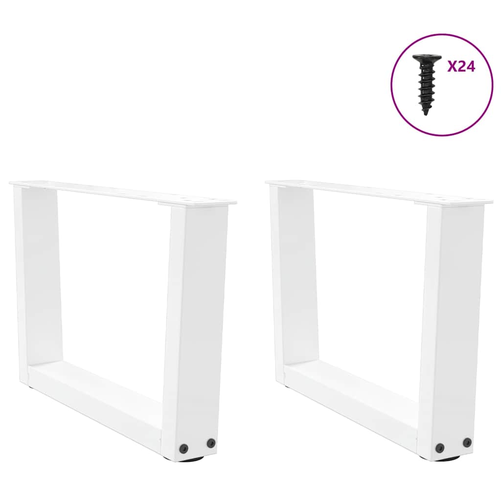 Gambe per Tavolo Pranzo a V 2 pz Bianco 60x(30-31,3)cm Acciaio - homemem39