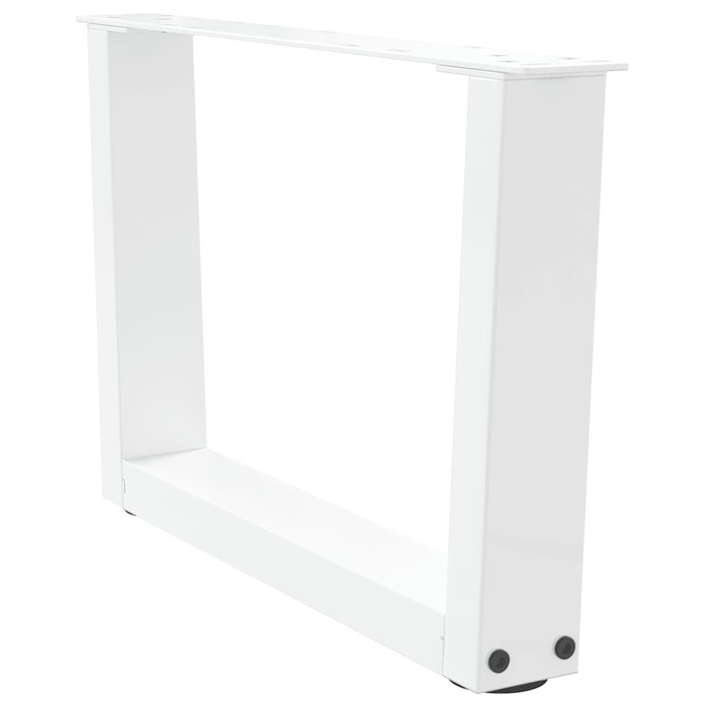 Gambe per Tavolo Pranzo a V 2 pz Bianco 60x(30-31,3)cm Acciaio - homemem39
