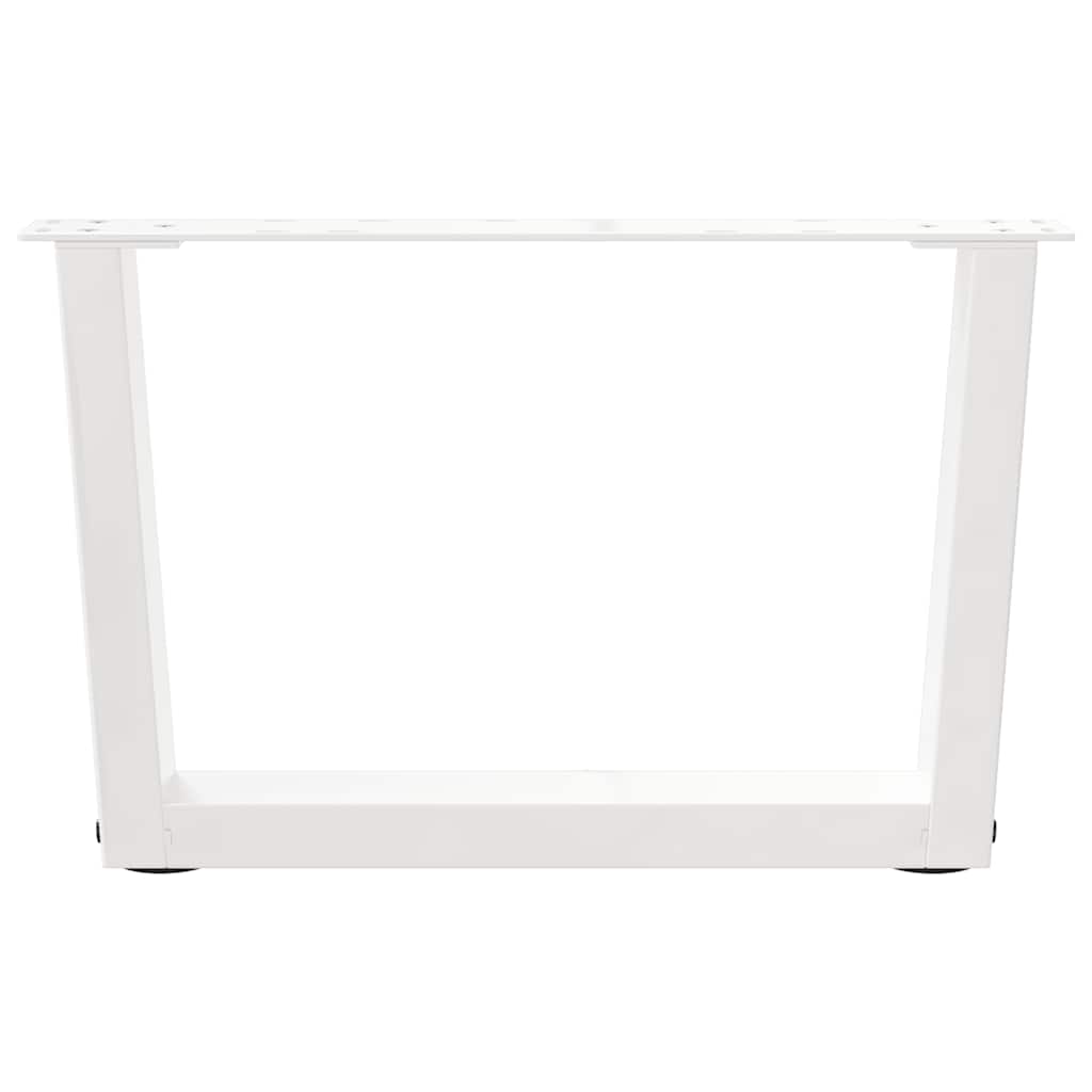 Gambe per Tavolo Pranzo a V 2 pz Bianco 60x(30-31,3)cm Acciaio - homemem39
