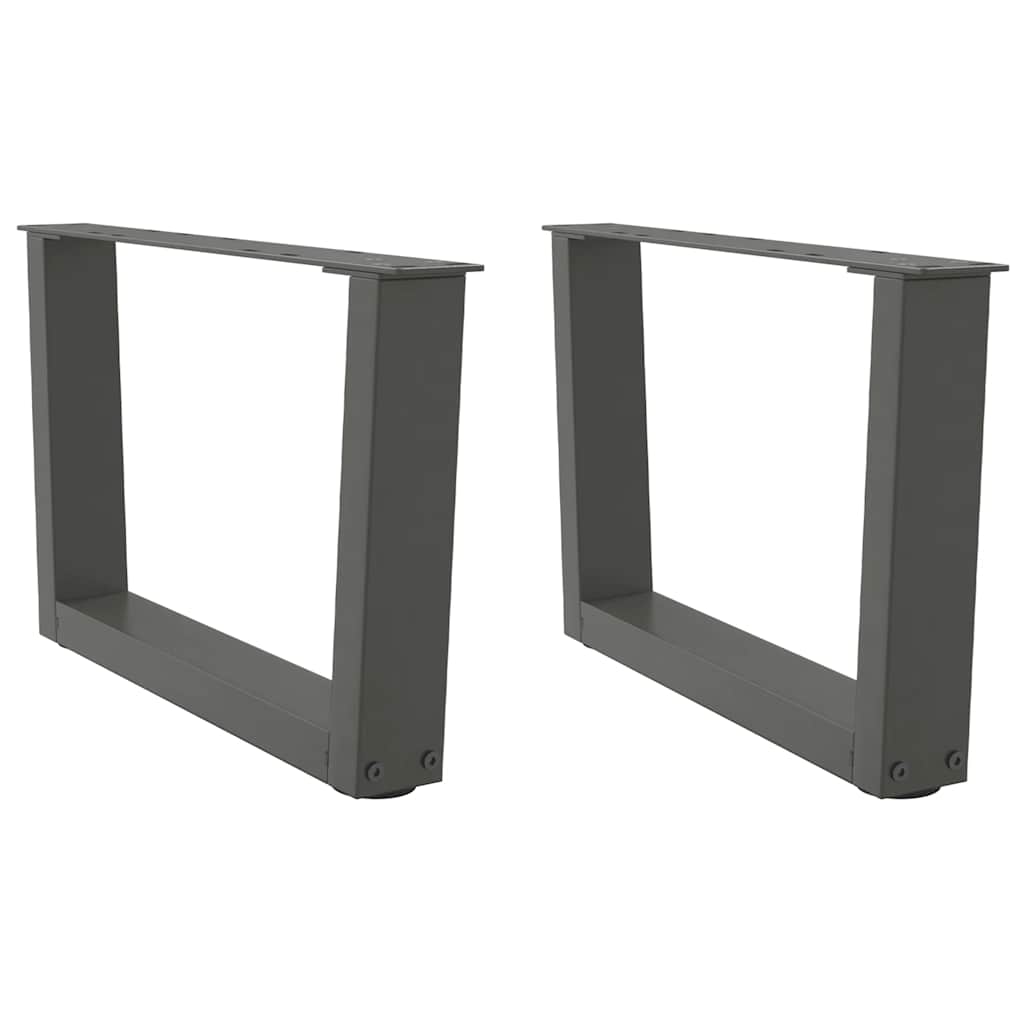 Gambe Tavolo Pranzo a V 2 pz Antracite 60x(30-31,3)cm Acciaio - homemem39