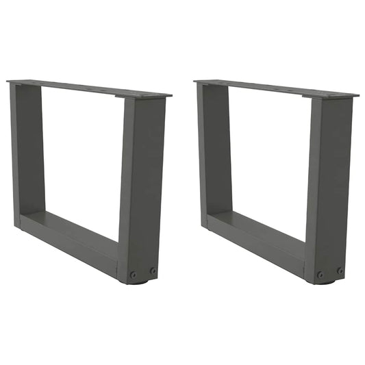 Gambe Tavolo Pranzo a V 2 pz Antracite 60x(30-31,3)cm Acciaio - homemem39