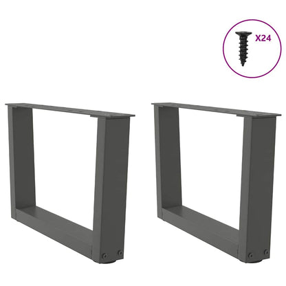 Gambe Tavolino da Caffè forma V 2 pz Antracite 60x(30-31,3) cm
