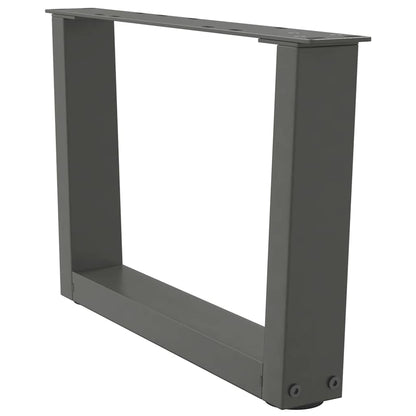 Gambe Tavolo Pranzo a V 2 pz Antracite 60x(30-31,3)cm Acciaio - homemem39