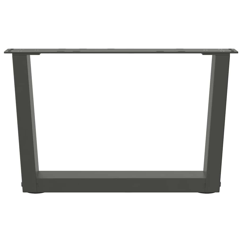 Gambe Tavolino da Caffè forma V 2 pz Antracite 60x(30-31,3) cm