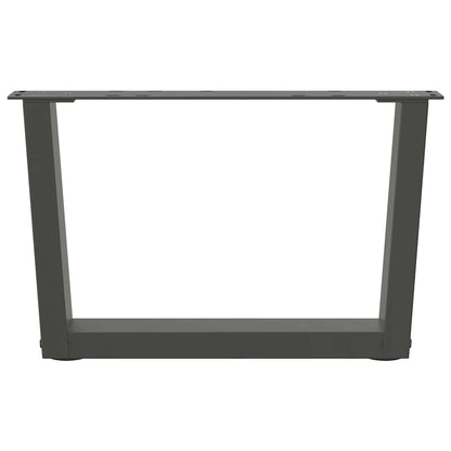 Gambe Tavolino da Caffè forma V 2 pz Antracite 60x(30-31,3) cm