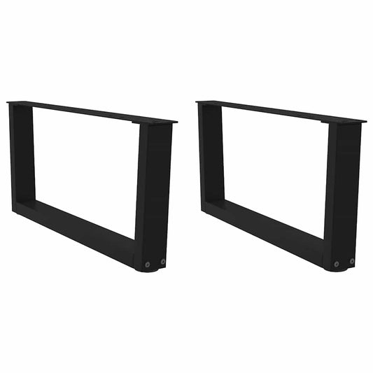 Gambe per Tavolo da Pranzo a V 2 pz Nero 70x(30-31,3)cm Acciaio - homemem39