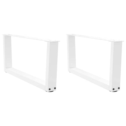 Gambe per Tavolo Pranzo a V 2 pz Bianco 70x(30-31,3)cm Acciaio - homemem39