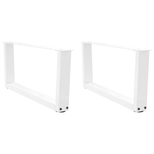 Gambe per Tavolo Pranzo a V 2 pz Bianco 70x(30-31,3)cm Acciaio - homemem39