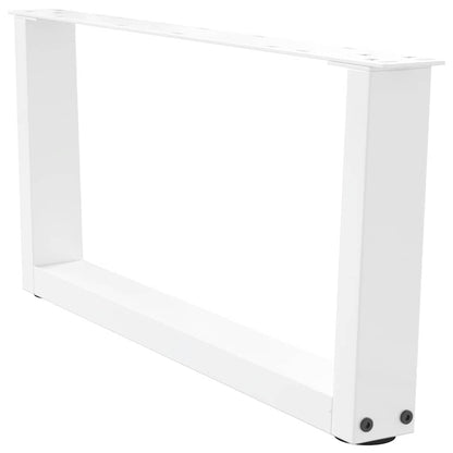 Gambe per Tavolo Pranzo a V 2 pz Bianco 70x(30-31,3)cm Acciaio - homemem39