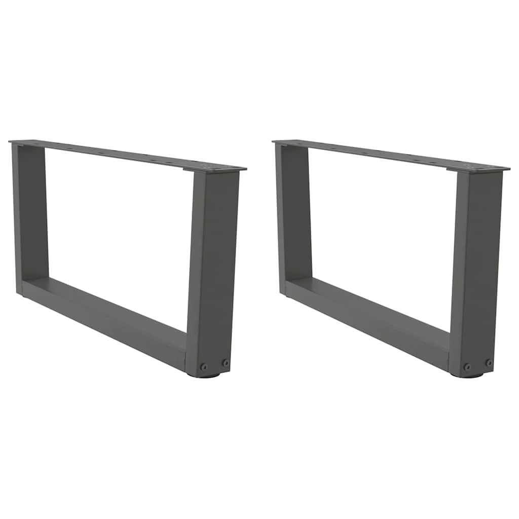 Gambe Tavolo Pranzo a V 2 pz Antracite 70x(30-31,3)cm Acciaio - homemem39