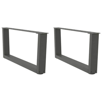 Gambe Tavolo Pranzo a V 2 pz Antracite 70x(30-31,3)cm Acciaio - homemem39
