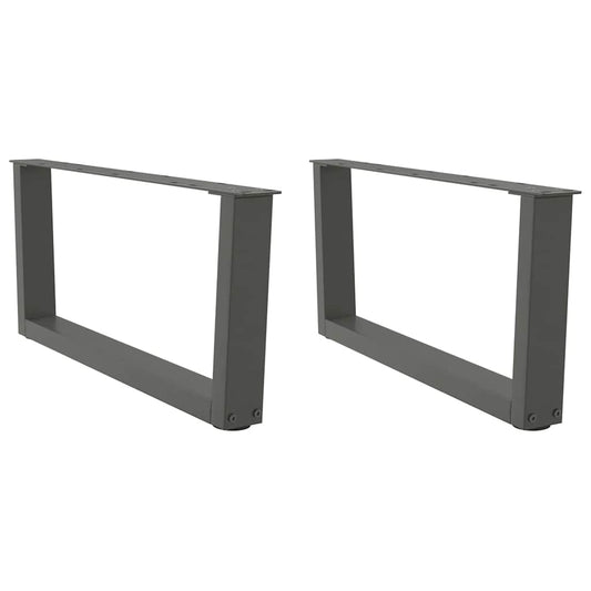 Gambe Tavolo Pranzo a V 2 pz Antracite 70x(30-31,3)cm Acciaio - homemem39