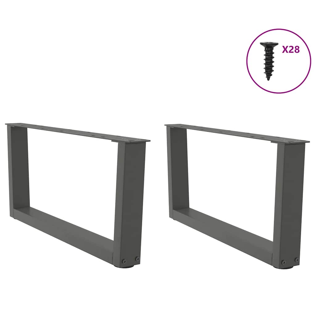 Gambe Tavolo Pranzo a V 2 pz Antracite 70x(30-31,3)cm Acciaio - homemem39