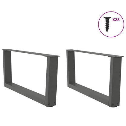 Gambe Tavolo Pranzo a V 2 pz Antracite 70x(30-31,3)cm Acciaio - homemem39