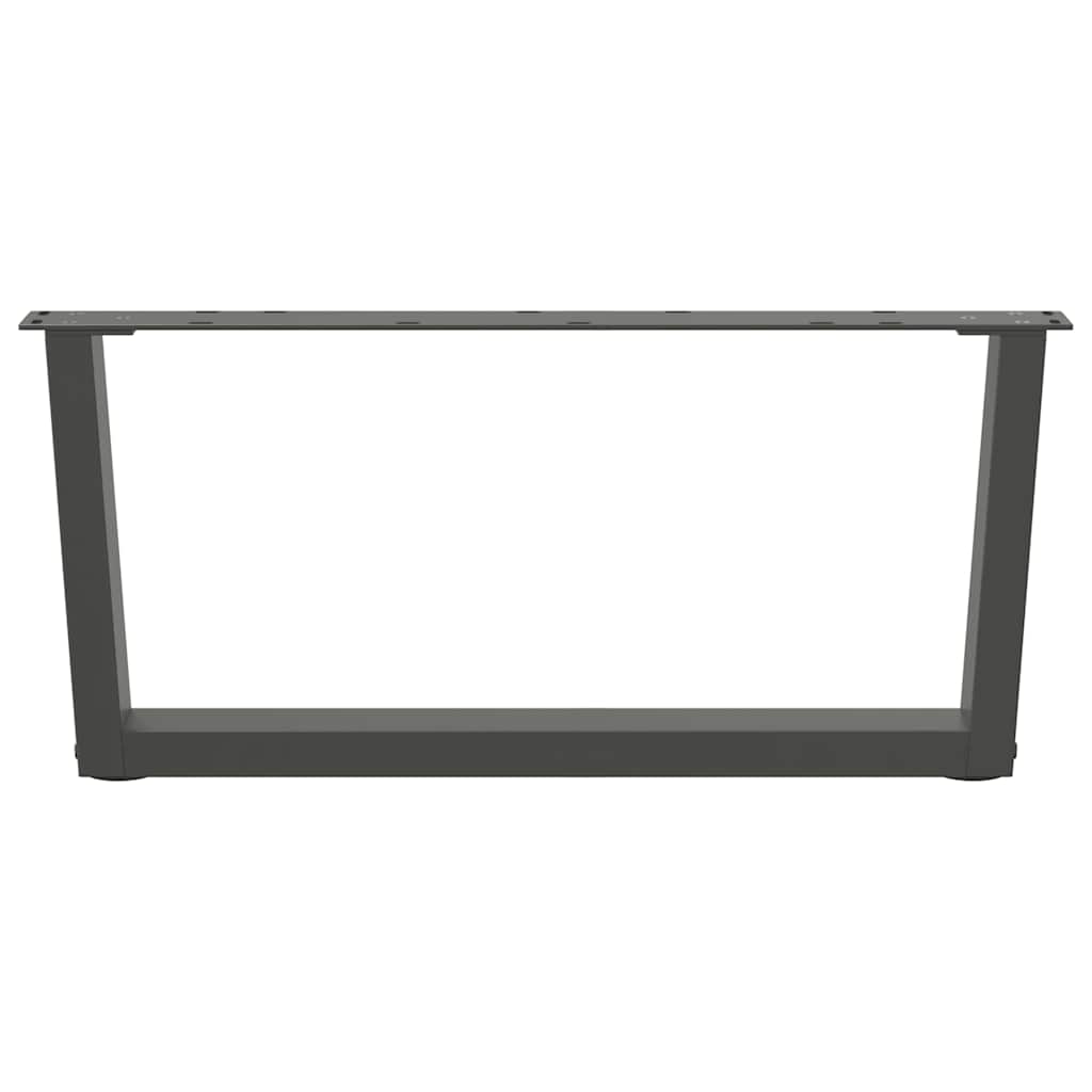 Gambe Tavolo Pranzo a V 2 pz Antracite 70x(30-31,3)cm Acciaio - homemem39