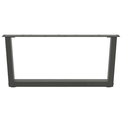Gambe Tavolino da Caffè forma V 2 pz Antracite 70x(30-31,3) cm