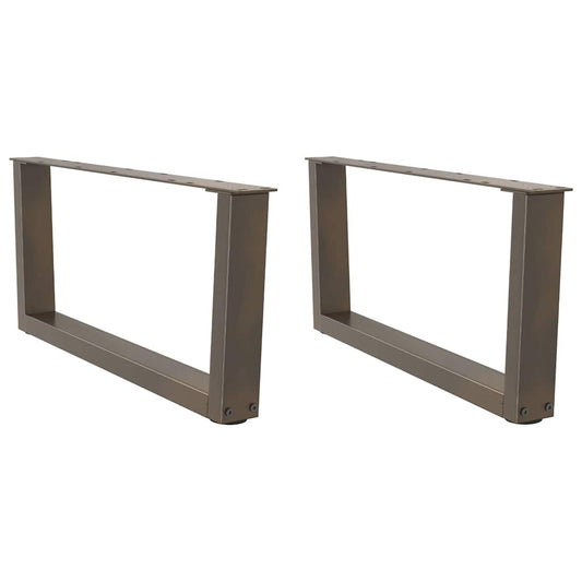 Gambe per Tavolo Pranzo a V 2pz Naturale 70x(30-31,3)cm Acciaio - homemem39