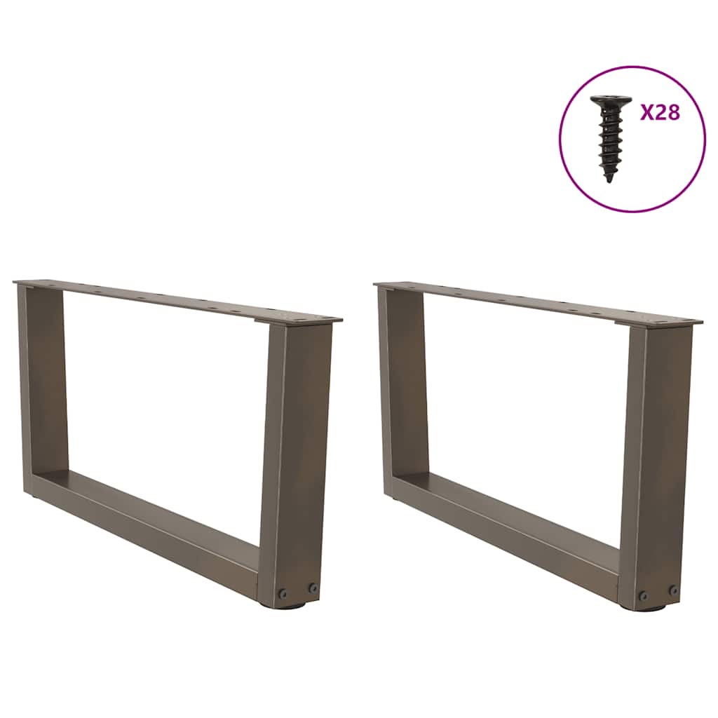 Gambe per Tavolo Pranzo a V 2pz Naturale 70x(30-31,3)cm Acciaio - homemem39