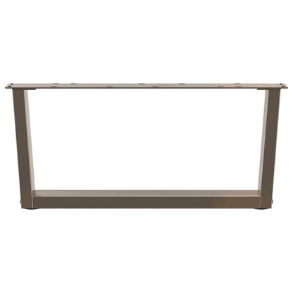 Gambe per Tavolo Pranzo a V 2pz Naturale 70x(30-31,3)cm Acciaio - homemem39