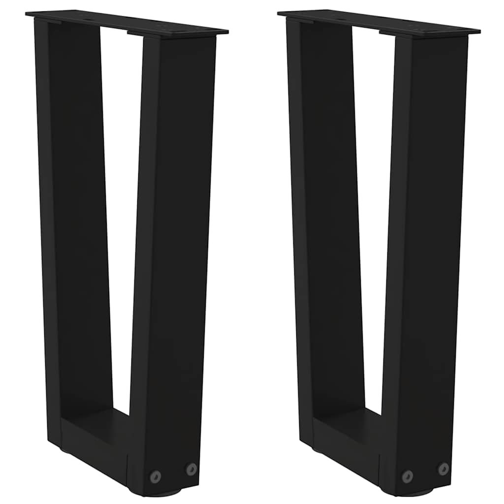 Gambe per Tavolo da Pranzo a V 2 pz Nero 28x(42-43,3)cm Acciaio - homemem39