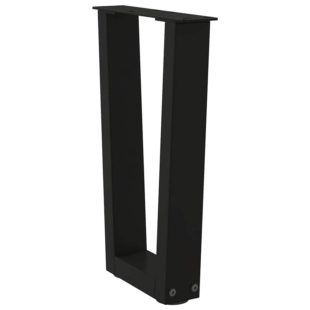 Gambe per Tavolo da Pranzo a V 2 pz Nero 28x(42-43,3)cm Acciaio - homemem39