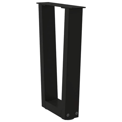 Gambe per Tavolo da Pranzo a V 2 pz Nero 28x(42-43,3)cm Acciaio - homemem39