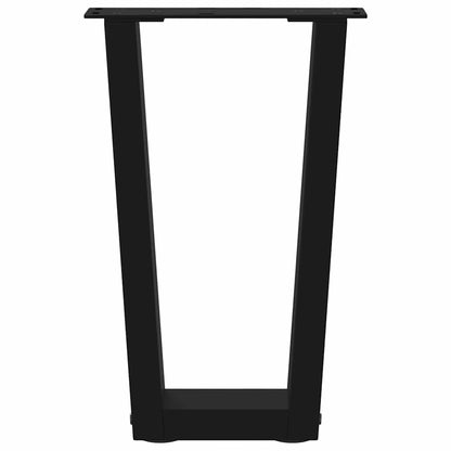 Gambe per Tavolino da Caffè forma V 2 pz Nere 28x(42-43,3) cm