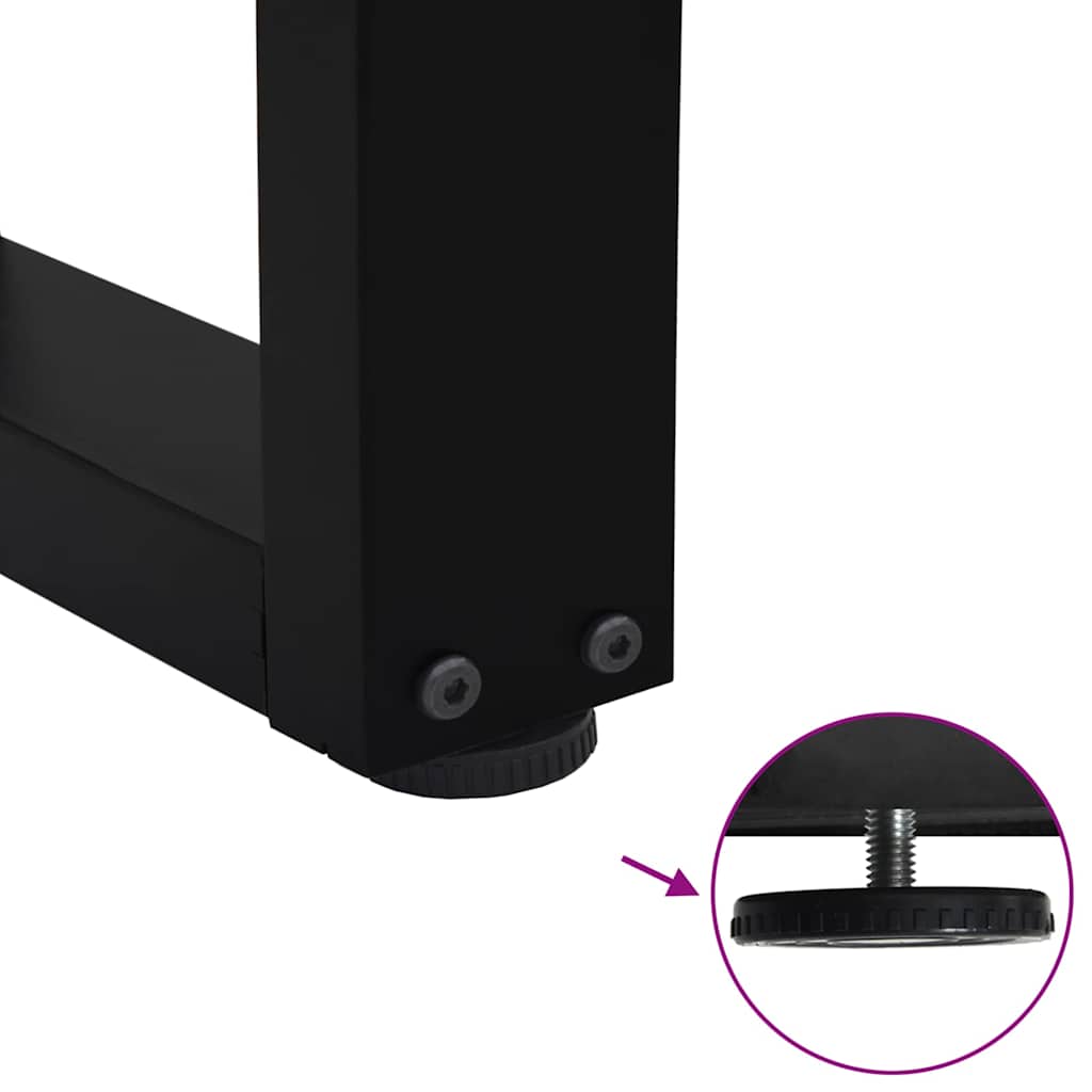 Gambe per Tavolo da Pranzo a V 2 pz Nero 28x(42-43,3)cm Acciaio - homemem39