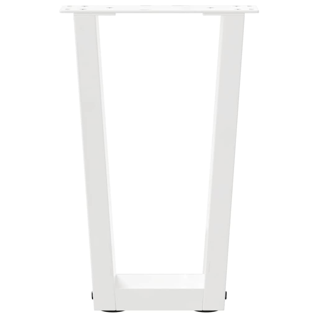 Gambe per Tavolo Pranzo a V 2 pz Bianco 28x(42-43,3)cm Acciaio - homemem39