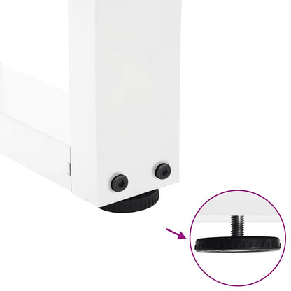 Gambe per Tavolo Pranzo a V 2 pz Bianco 28x(42-43,3)cm Acciaio - homemem39