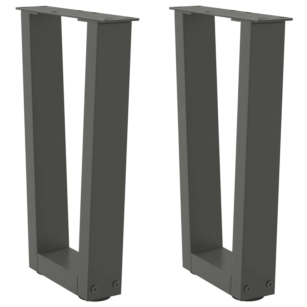 Gambe Tavolo Pranzo a V 2 pz Antracite 28x(42-43,3)cm Acciaio - homemem39