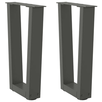 Gambe Tavolo Pranzo a V 2 pz Antracite 28x(42-43,3)cm Acciaio - homemem39