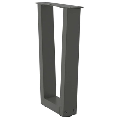 Gambe Tavolo Pranzo a V 2 pz Antracite 28x(42-43,3)cm Acciaio - homemem39