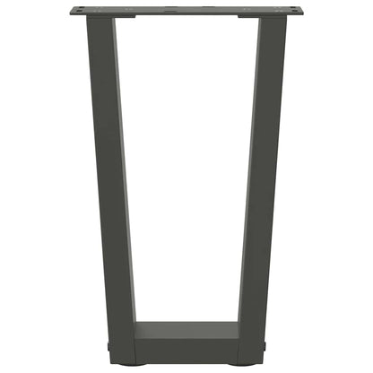 Gambe Tavolo Pranzo a V 2 pz Antracite 28x(42-43,3)cm Acciaio - homemem39