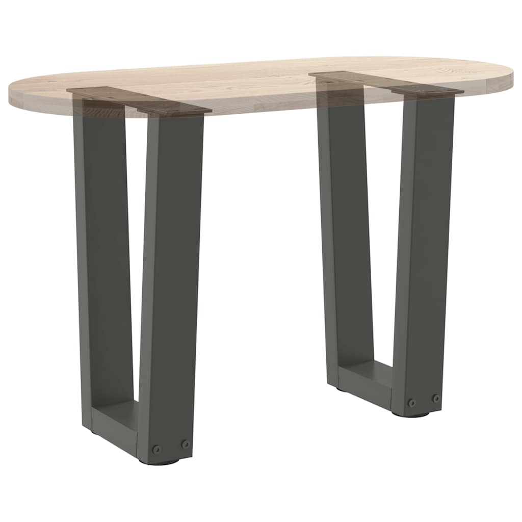Gambe Tavolo Pranzo a V 2 pz Antracite 28x(42-43,3)cm Acciaio - homemem39