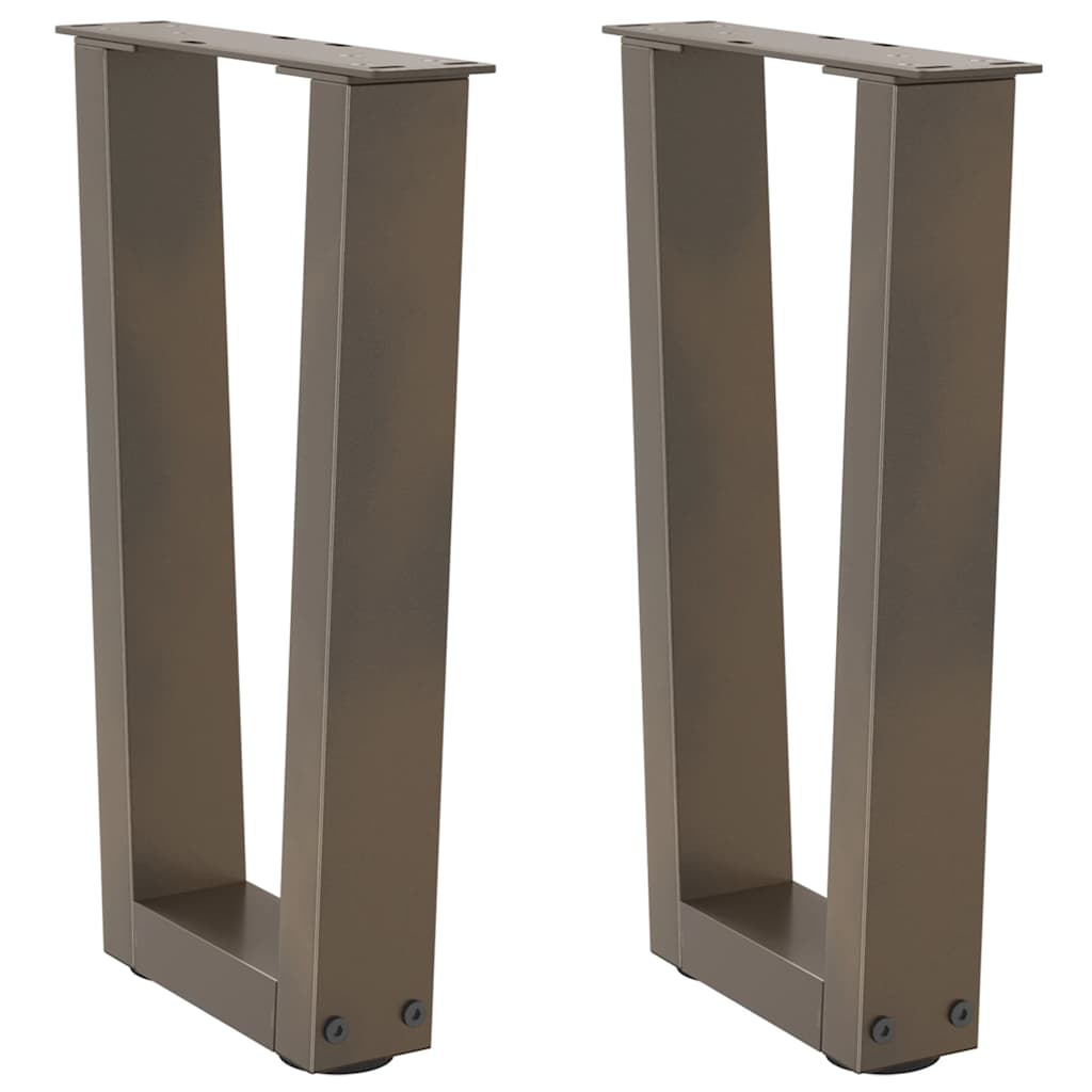 Gambe per Tavolo Pranzo a V 2pz Naturale 28x(42-43,3)cm Acciaio - homemem39