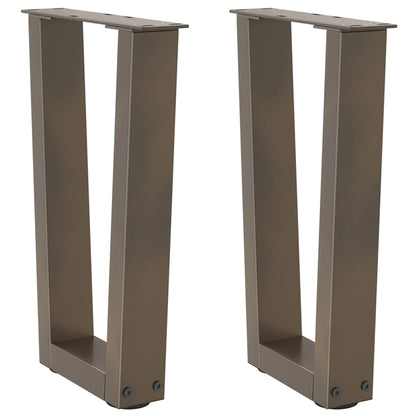Gambe per Tavolo Pranzo a V 2pz Naturale 28x(42-43,3)cm Acciaio - homemem39