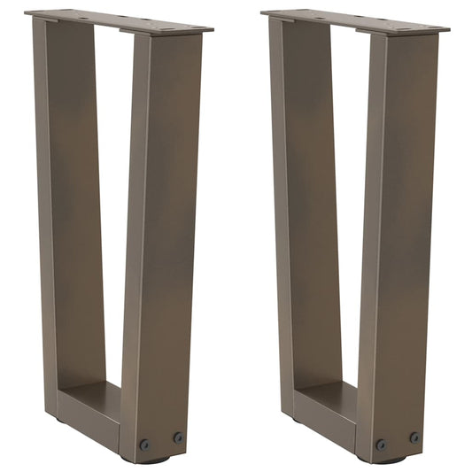 Gambe per Tavolo Pranzo a V 2pz Naturale 28x(42-43,3)cm Acciaio - homemem39