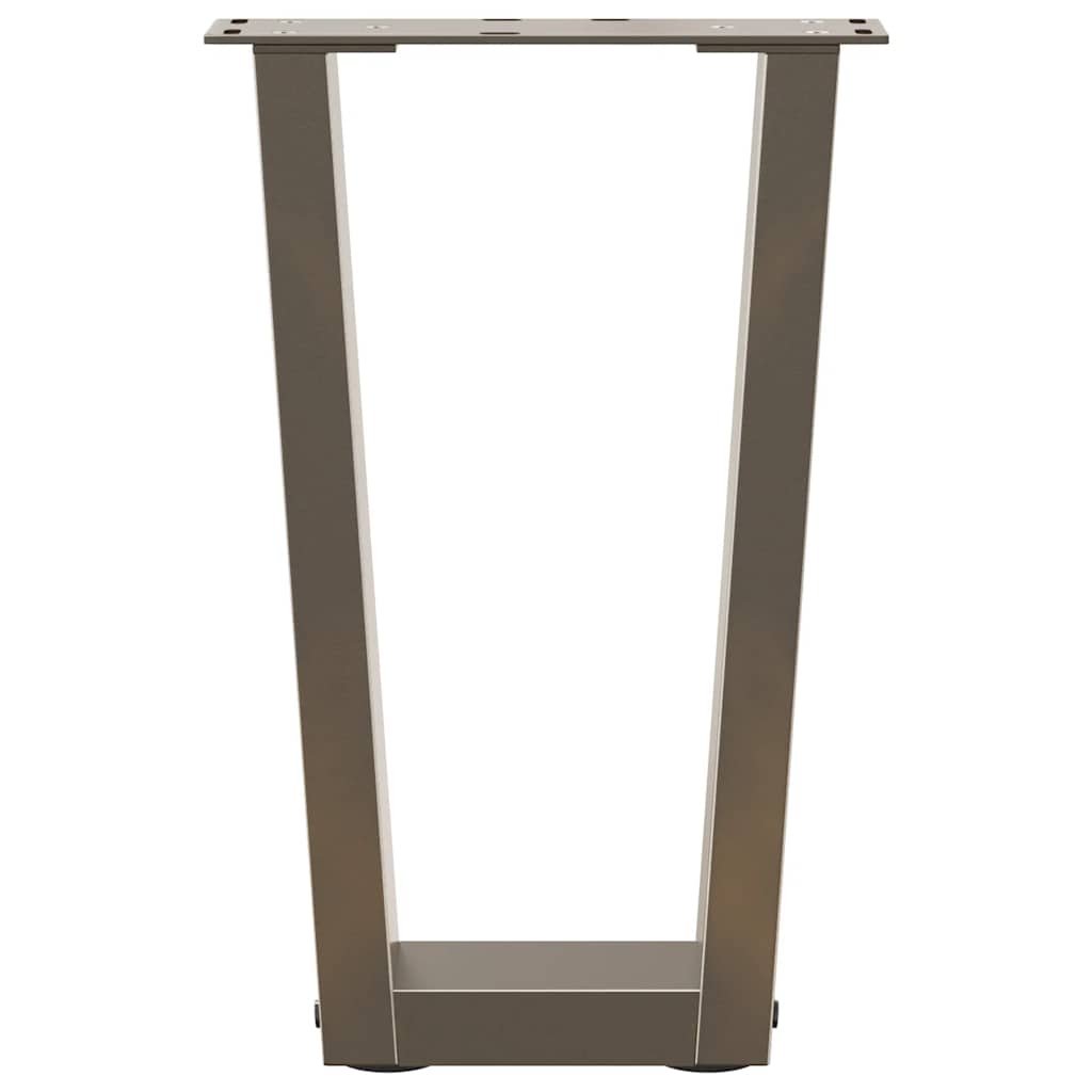 Gambe per Tavolo Pranzo a V 2pz Naturale 28x(42-43,3)cm Acciaio - homemem39